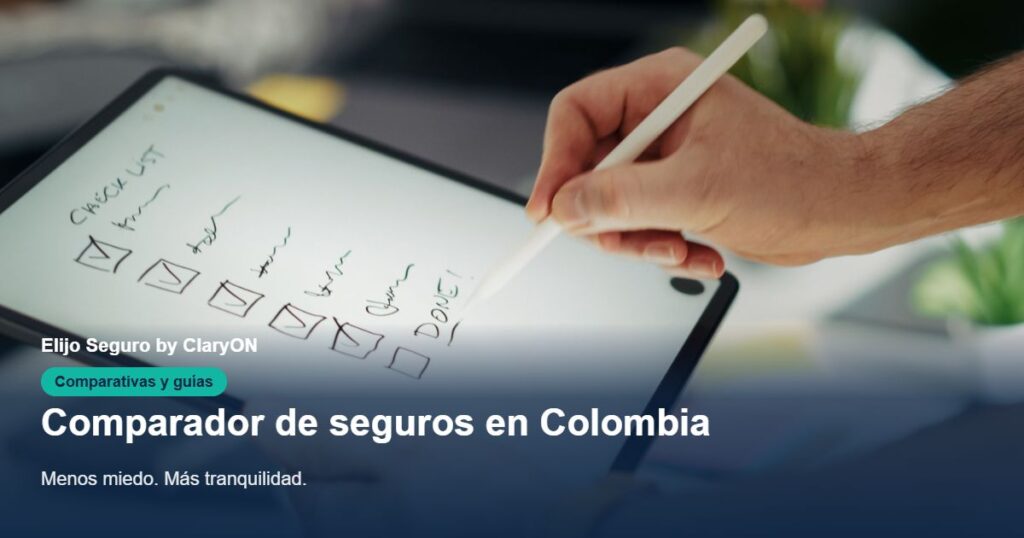 Comparador de seguros en Colombia: checklist digital comparando coberturas y precios de pólizas